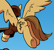 Size: 182x169 | Tagged: safe, idw, official comic, fast recovery, pegasus, pony, g4, spoiler:comic, spoiler:comic09, butt, flying, male, plot, stallion