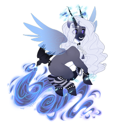 Size: 1500x1500 | Tagged: safe, artist:shady-bush, oc, oc only, bird, original species, raven (bird), scented pony, artificial wings, augmented, closed species, horns, magic, magic wings, simple background, solo, transparent background, wings