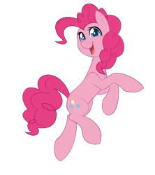 Size: 2400x2700 | Tagged: safe, artist:zeffdakilla, pinkie pie, earth pony, pony, g4, happy, high res, jumping, looking at you, raised hoof, raised leg, simple background, smiling, solo, transparent background
