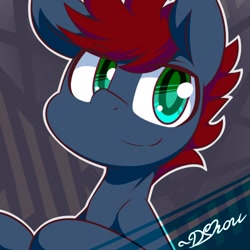 Size: 500x500 | Tagged: safe, artist:dshou, oc, oc only, oc:punch sideiron, earth pony, pony, bust, looking away, male, portrait, smiling, smirk, solo, stallion