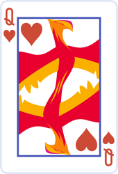 Size: 2000x2936 | Tagged: safe, artist:parclytaxel, part of a set, philomena, phoenix, series:parcly's pony pattern playing cards, g4, female, high res, playing card, queen of hearts, rotational symmetry, solo, vector
