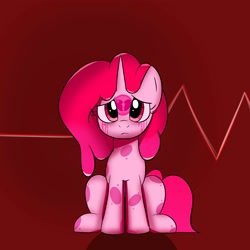 Size: 3000x3000 | Tagged: safe, artist:bestponies, oc, oc only, oc:doctor gumheart, goo, goo pony, monster pony, original species, pony, unicorn, crying, female, high res, horn, looking at you, mare, sad, sitting, solo, vent art