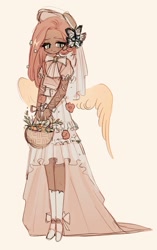 Size: 1195x1898 | Tagged: safe, artist:eefoj_, fluttershy, human, g4, basket, clothes, cute, dark skin, dress, hat, humanized, looking down, shyabetes, smiling, socks, sun hat, white dress