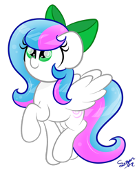 Size: 764x962 | Tagged: safe, artist:sugarcloud12, oc, oc only, oc:sugar cloud, pegasus, pony, bow, cute, female, hair bow, mare, simple background, solo, transparent background