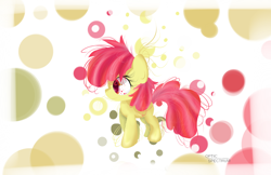 Size: 2550x1650 | Tagged: safe, artist:opticspectrum, apple bloom, earth pony, pony, g4, female, filly, foal, solo, wallpaper