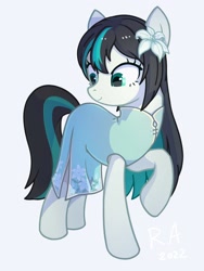 Size: 3000x4000 | Tagged: safe, artist:raineve, oc, oc only, earth pony, pony, chinese dress, clothes, commission, cute, dress, earth pony oc, solo