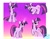 Size: 1024x798 | Tagged: safe, artist:petaltwinkle, twilight sparkle, pony, unicorn, g4, blushing, cute, eyes closed, female, floppy ears, glowing, glowing horn, gradient background, horn, lidded eyes, mare, passepartout, signature, smiling, solo, twiabetes, unicorn twilight