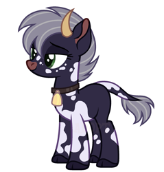 Size: 1717x1793 | Tagged: safe, artist:vi45, oc, oc only, cow, cow pony, g4, bell, bell collar, collar, simple background, solo, white background