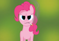 Size: 2048x1444 | Tagged: safe, artist:suryfromheaven, pinkie pie, earth pony, pony, g4, cigarette, looking at you, smoking, solo