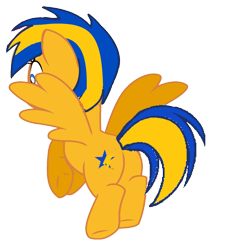 Size: 1316x1316 | Tagged: safe, artist:mlpfan3991, oc, oc only, oc:flare spark, pegasus, pony, g4, female, from behind, mare, pegasus oc, rear view, simple background, solo, transparent background