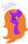 Size: 1063x1650 | Tagged: safe, artist:randoms-random-blog-of-random, oc, oc only, oc:random, pony, unicorn, bust, catchlights, female, horn, ponysona, portrait, purple coat, red eyes, side view, simple background, smiling, solo, unicorn oc, white background