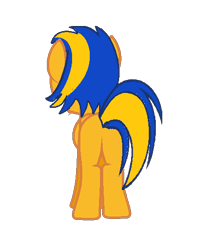 Size: 456x538 | Tagged: safe, artist:mlpfan3991, oc, oc only, oc:flare spark, pegasus, pony, g4, butt, female, flarebutt, pegasus oc, plot, rear view, simple background, solo, transparent background