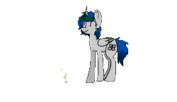 Size: 951x553 | Tagged: safe, artist:lupisvulpes, oc, oc only, oc:slice n' dice, alicorn, pony, alicorn oc, animated, cutie mark, daisy (flower), eyes closed, female, flower, gif, horn, mare, simple background, smiling, transparent background, wings