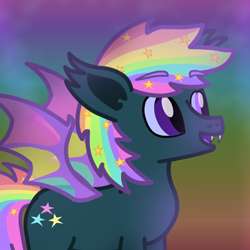 Size: 512x512 | Tagged: safe, artist:sp3ctrum-ii, oc, oc only, oc:prism star, bat pony, bat pony oc, profile picture, solo