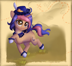 Size: 3481x3200 | Tagged: safe, artist:pollynia, oc, oc only, pony, unicorn, abstract background, boots, clothes, collar, female, hat, high res, horn, mare, monocle, shoes, solo, unicorn oc