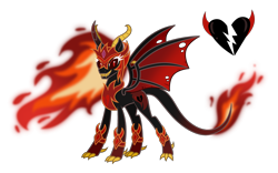 Size: 4296x2676 | Tagged: safe, artist:prismagalaxy514, artist:selenaede, oc, oc only, alicorn, demon, demon pony, devil, hybrid, pony, armor, armored pony, claws, demon wings, demonic eyes, devil horns, devil tail, evil, evil smile, fiery mane, grin, horns, redesign, sharp teeth, simple background, smiling, solo, tail, teeth, transparent background, villain oc, wings