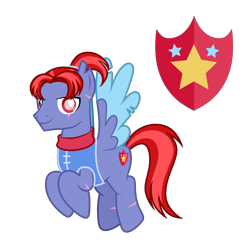 Size: 3042x2970 | Tagged: safe, artist:prismagalaxy514, artist:selenaede, oc, oc only, pegasus, pony, blind eye, colored wings, fantasy class, high res, martial arts, pegasus oc, red eyes, redesign, scar, simple background, solo, transparent background, warrior, wings