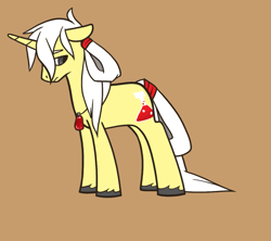 Size: 1051x934 | Tagged: safe, artist:llimus, oc, oc only, oc:alton, pony, unicorn, alternate hairstyle, brown background, horn, male, simple background, solo, stallion, unicorn oc