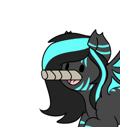 Size: 1476x1570 | Tagged: safe, artist:noxi1_48, oc, oc only, oc:glitch, bat pony, pony, daily dose of friends, open mouth, pipe, simple background, solo, transparent background