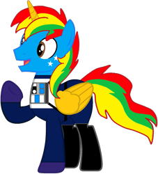 Size: 1515x1671 | Tagged: safe, artist:star-armour95, oc, oc only, oc:shield wing, alicorn, pony, alicorn oc, clothes, horn, lightning squadron, male, rebel pilot, simple background, solo, star wars, transparent background, uniform, wings