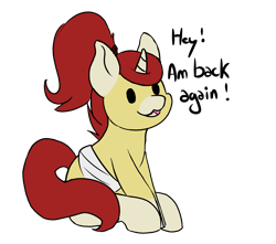 Size: 2340x2068 | Tagged: safe, artist:noxi1_48, oc, oc only, oc:treble pen, pony, unicorn, daily dose of friends, high res, open mouth, open smile, simple background, sitting, smiling, solo, transparent background