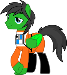 Size: 1446x1628 | Tagged: safe, artist:star-armour95, oc, oc only, oc:star armour, pegasus, pony, lightning squadron, male, pegasus oc, rebel pilot, simple background, smiling, solo, stallion, star wars, transparent background