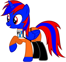 Size: 1553x1462 | Tagged: safe, artist:star-armour95, oc, oc only, oc:stephen (stephen-fisher), alicorn, pony, alicorn oc, clothes, horn, lightning squadron, male, rebel pilot, simple background, solo, star wars, transparent background, uniform, wings