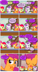 Size: 868x1638 | Tagged: safe, artist:dziadek1990, edit, edited screencap, screencap, apple bloom, scootaloo, sweetie belle, g4, comic, conversation, cutie mark crusaders, dialogue, minecraft, peeved, reference, screencap comic, text