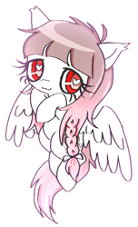 Size: 418x686 | Tagged: safe, artist:muffinz, oc, oc only, oc:arwencuack, pegasus, pony, adorable face, braid, cute, heart, heart eyes, shy, simple background, solo, white background, wingding eyes