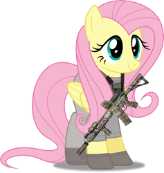 Size: 2531x2666 | Tagged: safe, artist:dashiesparkle, artist:edy_january, edit, vector edit, fluttershy, pegasus, pony, g4, armor, assault rifle, body armor, boots, call of duty, call of duty: modern warfare 2, clothes, combat knife, gloves, gun, high res, hk416, knife, m416, military, military pony, modern warfare, rifle, shirt, shoes, simple background, soldier, soldier pony, solo, special forces, tactical, tactical pony, tactical vest, task forces 141, transparent background, united states, vector, vest, weapon