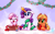 Size: 2000x1225 | Tagged: safe, artist:whitediamonds, applejack, rarity, sweetie belle, earth pony, pony, unicorn, rarijack daily, g4, applejack's hat, belle sisters, bow, box, christmas, christmas ornament, cowboy hat, cute, decoration, diasweetes, eyebrows, eyebrows visible through hair, eyes closed, female, filly, floppy ears, foal, freckles, hat, holiday, horn, lesbian, looking at someone, lying down, mare, open mouth, prone, raribetes, ship:rarijack, shipping, siblings, signature, sisters, sitting, smiling, tail, tail bow, trio