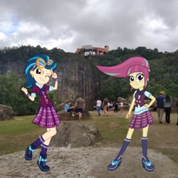 Size: 1080x1080 | Tagged: safe, artist:mixiepie, artist:tom artista, indigo zap, sour sweet, human, equestria girls, g4, my little pony equestria girls: better together, my little pony equestria girls: friendship games, brazil, commission, duo, duo female, female, place