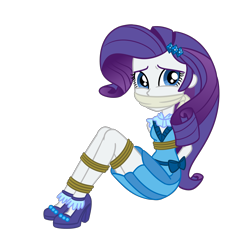 Size: 2000x2000 | Tagged: safe, artist:nie-martw-sie-o-mnie, rarity, human, equestria girls, g4, bondage, bound and gagged, cloth gag, damsel in distress, female, gag, high res, kidnapped, simple background, solo, tied up, transparent background