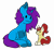 Size: 3264x3008 | Tagged: safe, artist:noxi1_48, oc, oc only, oc:creatio, oc:treble pen, pony, daily dose of friends, duo, high res, simple background, sitting, size difference, transparent background