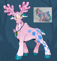 Size: 540x581 | Tagged: safe, artist:cracklewink, oakly, moose, g1, g4, antlers, cloven hooves, facial hair, g1 to g4, generation leap, goatee, jewelry, necklace