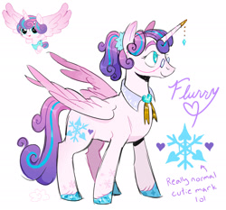 Size: 2048x1911 | Tagged: safe, artist:cracklewink, princess flurry heart, alicorn, pony, g4, collar, cutie mark, female, glasses, horn, horn jewelry, jewelry, mare, older, older flurry heart, simple background, solo, white background