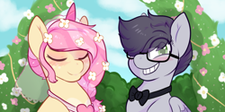 Size: 800x400 | Tagged: safe, artist:violise, oc, pony, couples, married couple