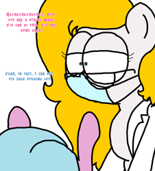 Size: 3023x3351 | Tagged: safe, artist:professorventurer, pipp petals, oc, oc:pom spritz, pegasus, pony, series:ask pippamena, g5, comforting, face mask, high res, implied toola roola, mask, pippamena, primrose petals