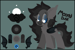 Size: 5996x4000 | Tagged: safe, artist:moonydusk, oc, oc:moonlight dusk, bat pony, bat wings, female, mare, reference sheet, simple background, wings