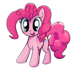 Size: 812x792 | Tagged: safe, artist:nonnyanon, pinkie pie, earth pony, pony, g4, cute, diapinkes, female, mare, open mouth, open smile, simple background, smiling, solo, white background