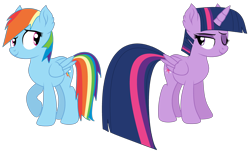 Size: 3911x2399 | Tagged: safe, artist:angelina-pax, artist:twilyisbestpone, rainbow dash, twilight sparkle, alicorn, pegasus, pony, unicorn, g4, base used, bedroom eyes, duo, duo female, eyeshadow, female, high res, lesbian, makeup, mare, one eye closed, ship:twidash, shipping, simple background, smiling, transparent background, twilight sparkle (alicorn), wink