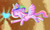 Size: 750x456 | Tagged: artist needed, source needed, safe, princess cadance, spike, alicorn, dragon, pony, g4, my little pony: friendship is magic, season 3, the crystal empire, concave belly, crystal heart, dragons riding ponies, duo, duo male and female, female, flying, heart, heart eyes, looking left, male, mare, riding, scene interpretation, wingding eyes, wingless spike