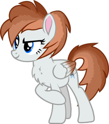 Size: 4116x4669 | Tagged: safe, artist:velvetcharm, oc, oc only, oc:serenity skies, pegasus, pony, base used, chest fluff, colored wings, determined face, determined look, determined smile, folded wings, gradient wings, inkscape, looking forward, multicolored hair, multicolored tail, ponyscape, raised hoof, simple background, tail, transparent background, vector, wings