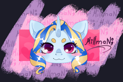 Size: 3292x2204 | Tagged: safe, artist:millman;, oc, oc only, pony, unicorn, chibi, high res, looking at you, smiling, smiling at you, solo