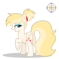 Size: 1500x1500 | Tagged: safe, artist:r4hucksake, oc, oc only, oc:ivory heart, pegasus, pony, big tail, butt, eyeshadow, female, hair bun, looking at you, makeup, mare, plot, raised hoof, simple background, smiling, solo, tail, transparent background