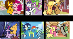 Size: 750x407 | Tagged: safe, artist:magiclightsentry, applejack, cheese sandwich, discord, flash sentry, fluttershy, pinkie pie, rainbow dash, rarity, soarin', spike, trenderhoof, twilight sparkle, alicorn, draconequus, dragon, earth pony, pegasus, pony, unicorn, g4, clothes, female, kissing, male, mare, ship:cheesepie, ship:discoshy, ship:flashlight, ship:soarindash, ship:sparity, shipping, stallion, straight, trenderjack, twilight sparkle (alicorn), uniform, wonderbolts uniform