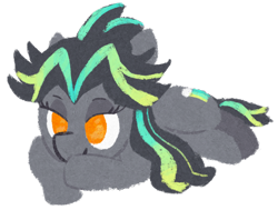 Size: 1788x1350 | Tagged: safe, artist:purppone, oc, oc only, oc:cool time, pony, bedroom eyes, female, lying down, mare, minimalist, modern art, prone, simple background, solo, transparent background