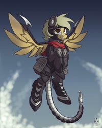 Size: 1642x2048 | Tagged: safe, artist:psychicdiesel, oc, oc only, oc:coffee coat, pegasus, pony, fallout equestria, enclave, grand pegasus enclave, solo