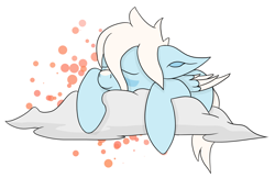 Size: 1280x830 | Tagged: safe, artist:arkadarp, oc, oc only, pony, cloud, on a cloud, simple background, sleeping, sleeping on a cloud, solo, white background