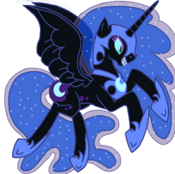 Size: 389x387 | Tagged: safe, artist:twiny dust, nightmare moon, alicorn, pony, g4, armor, female, mare, sharp teeth, simple background, solo, teeth, transparent background